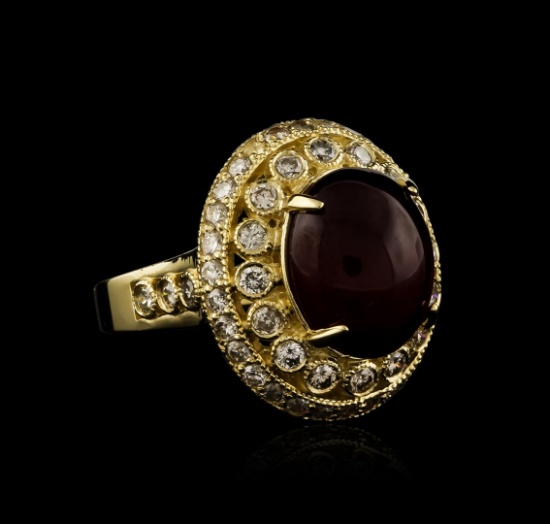 14KT Yellow Gold 9.58 ctw Ruby and Diamond Ring