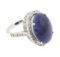 8.80 ctw Sapphire And Diamond Ring - 14KT White Gold