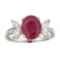 2.34 ctw Ruby and Diamond Ring - 18KT White and Yellow Gold