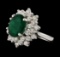 3.30 ctw Emerald and Diamond Ring - 14KT White Gold