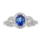 1.22 ctw Sapphire and Diamond Ring - 14KT White Gold