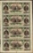Uncut Sheet of 1800's $5 Citizens Bank of Louisiana Obsolete Notes