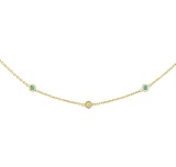 0.4 ctw Turquoise Necklace - 14KT Yellow Gold