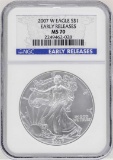 2007-W $1 American Silver Eagle Coin NGC MS70 Early Releases