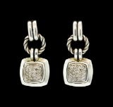 David Yurman Dangling Diamond Earrings - Sterling Silver