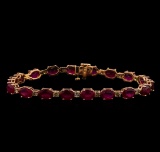 14KT Rose Gold 17.82 ctw Ruby and Diamond Bracelet