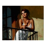 Saba at the Balcony VII - White Dress by Perez, Fabian
