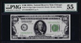 1928A $100 Federal Reserve Note Chicago Light Green Seal PMG About Uncirculated