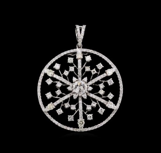 3.55 ctw Diamond Pendant - 18KT White Gold