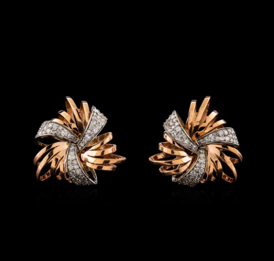 14KT Rose Gold 0.50 ctw Diamond Earrings