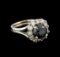 4.42 ctw Black Diamond Ring - 14KT White Gold