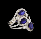 14KT White Gold 2.64 ctw Sapphire and Diamond Ring