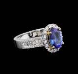 14KT Two-Tone Gold 1.97 ctw Tanzanite and Diamond Ring