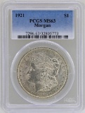 1921 $1 Morgan Silver Dollar Coin PCGS MS63