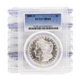 Lot of (10) 1881-S $1 Morgan Silver Dollar Coin PCGS MS64