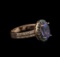 2.56 ctw Tanzanite and Diamond Ring - 14KT Rose Gold