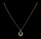 3.88 ctw Emerald and Diamond Pendant With Chain - 14KT Yellow Gold