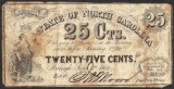 1862 Twenty-Five Cents State of North Carolina Obsolete Note