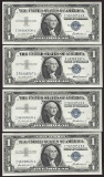 Lot of (4) Consecutive 1957 $1 Silver Certificate Notes Uncirculated
