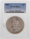 1885 $1 Morgan Silver Dollar Coin PCGS MS63