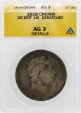 1818 Great Britain Crown LIX Silver Coin ANACS AG3 Details