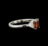 1.59 ctw Fancy Orange Diamond Ring - 14KT White Gold