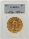 1920 $20 St. Gaudens Double Eagle Gold Coin PCGS MS62