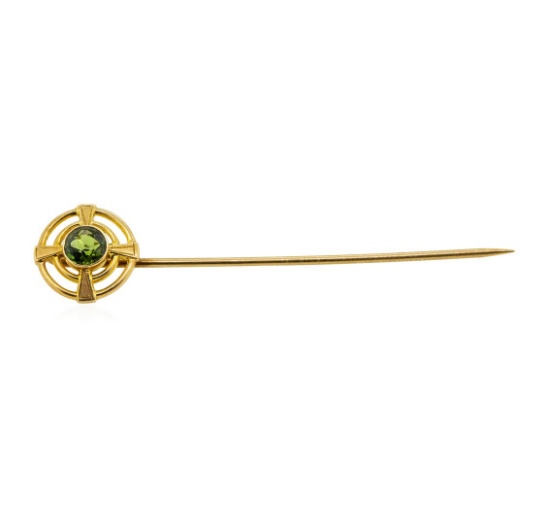 Peridot Stick Pin - 14KT Yellow Gold