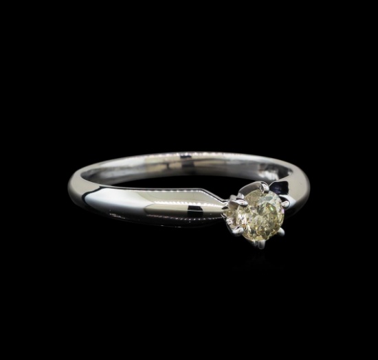 14KT White Gold 0.33 ctw Round Cut Diamond Solitaire Ring