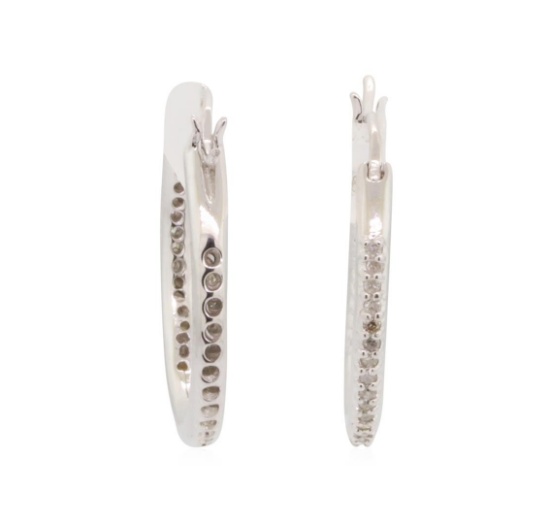 0.5 ctw Diamond Earrings - 14KT White Gold