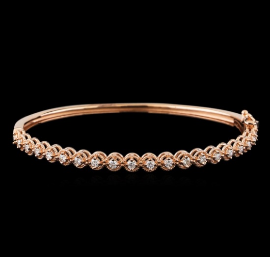 0.75 ctw Diamond Bracelet - 14KT Rose Gold