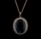 14KT Rose Gold 35.04 ctw Topaz and Diamond Pendant With Chain