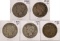 Lot of (5) 1934-S $1 Peace Silver Dollar Coins