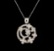 14KT White Gold 1.76 ctw Diamond Pendant With Chain