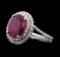 2.52 ctw Ruby And Diamond Ring - 14KT White Gold
