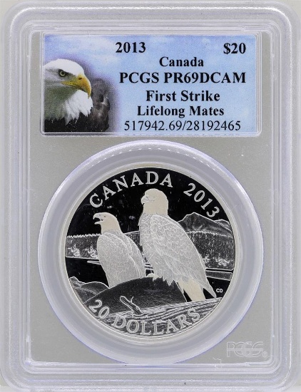 2013 $20 Canada Lifelong Mates Silver Coin PCGS PR69DCAM