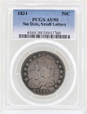 1834 Small Date Small Letters Capped Bust Half Dollar Coin PCGS AU50
