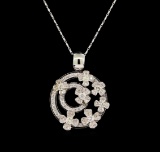 14KT White Gold 1.76 ctw Diamond Pendant With Chain