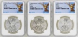 Lot of 1982Mo/1983Mo/1985Mo Mexico Libertad Onza Silver Coins NGC MS66