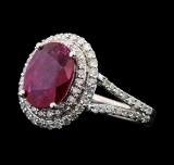 2.52 ctw Ruby And Diamond Ring - 14KT White Gold