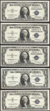 Lot of (5) 1935F $1 Silver Certificate Notes