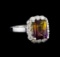 3.50 ctw Ametrine and Diamond Ring - 14KT White Gold