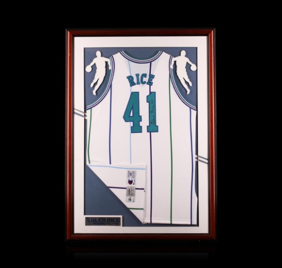 Glen Rice Framed Autographed Jersey