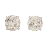 1.2 ctw Diamond Earrings - 14KT White Gold