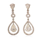 14KT White Gold 21.8 ctw Diamond Dangle Earrings