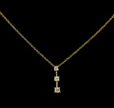 0.40 ctw Diamond Pendant - 14KT Yellow Gold