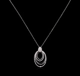 1.01 ctw Diamond Pendant With Chain - 14KT White Gold