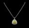 14KT White Gold 25.72 ctw Opal and Diamond Pendant with Chain