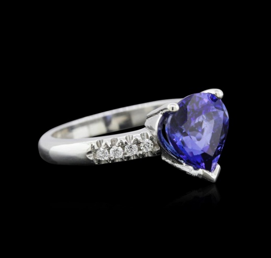 2.82 ctw Tanzanite and Diamond Ring - 14KT White Gold