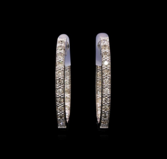 0.55 ctw Diamond Earrings - 14KT White Gold